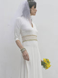Casual Wedding Dresses, Simple Wedding Dresses, White Wedding Dress, White Maxi Dress, Half Sleeve Dresses, Made To Order, Bridal Gowns