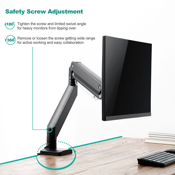 wali single lcd monitor desk mount