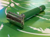 Thompson Alchemists safety razor thick green handle great for gripping 
