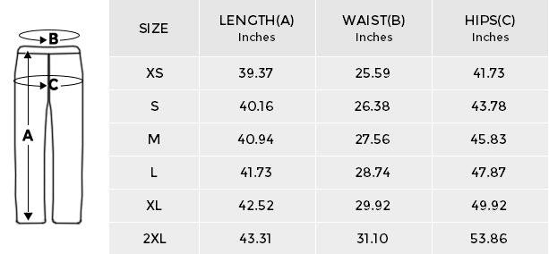 Harem Pants Size Chart