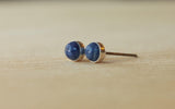 Hypoallergenic Argentium Silver Bezel set gemstone cabachons on Niobium Studs for Sensitive Ears