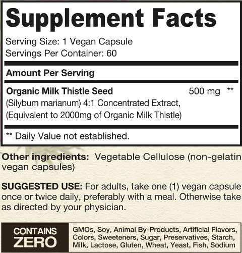 organic milk thistle ingredients