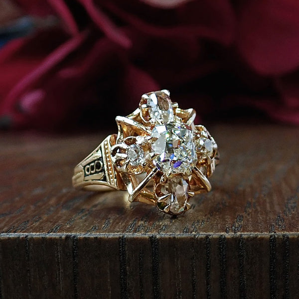 Victorian Engagement Ring from Doyle & Doyle, Cushion cut 1.27ct. 107245R