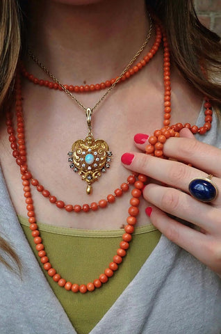 coral-beads,-opal-angel | Doyle & Doyle