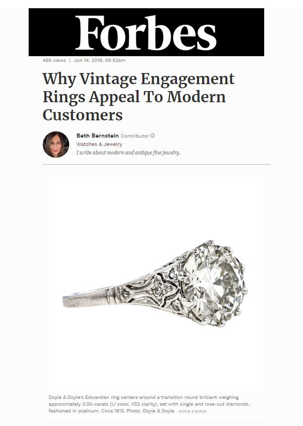 Forbes June 2019 Vintage Engagement Rings Doyle & Doyle