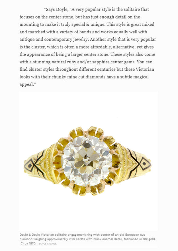 Forbes June 2019 Vintage Engagement Rings Doyle & Doyle 2