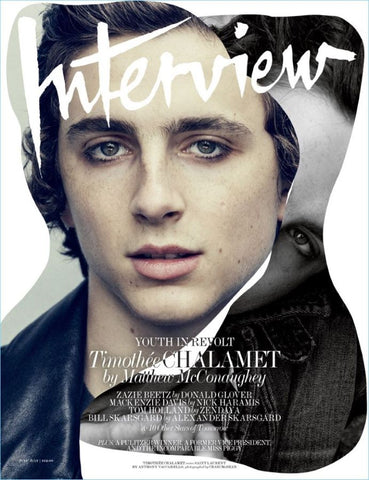 Timothee Chalamet on the cover of Interview magazine