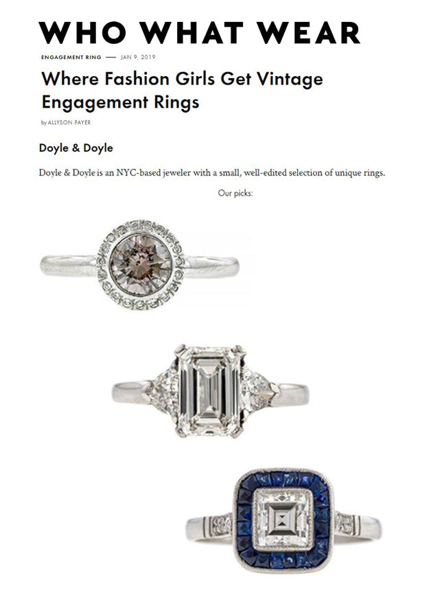 Who What Wear January 2019 Vintage Engagement Rings Doyle & Doyle