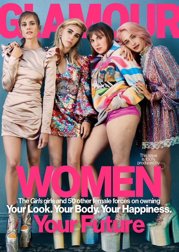 Girls cast Glamour cover Feb 2017