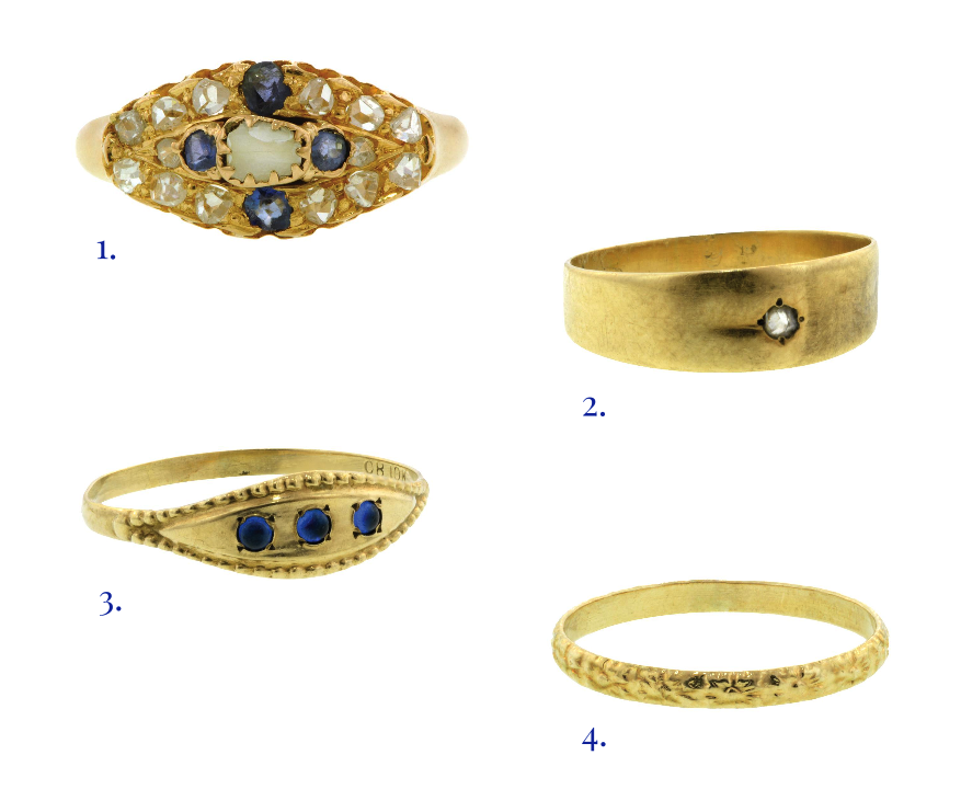Black Enamel Gold Dove Ring