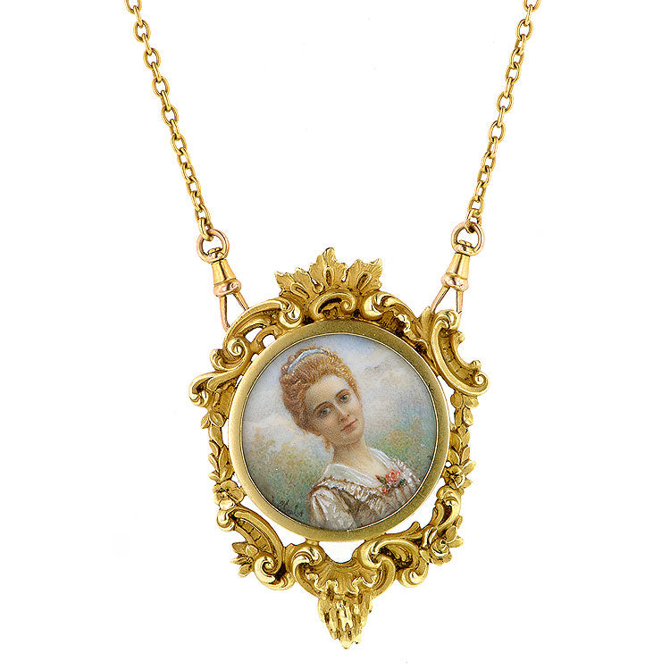 antique portrait pendant