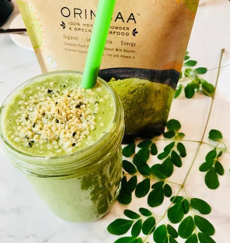 Moringa powder smoothie with hemp - Miracle in the Green Moringa Powder