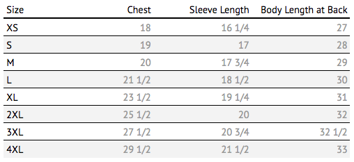 just keep livin mens size chart