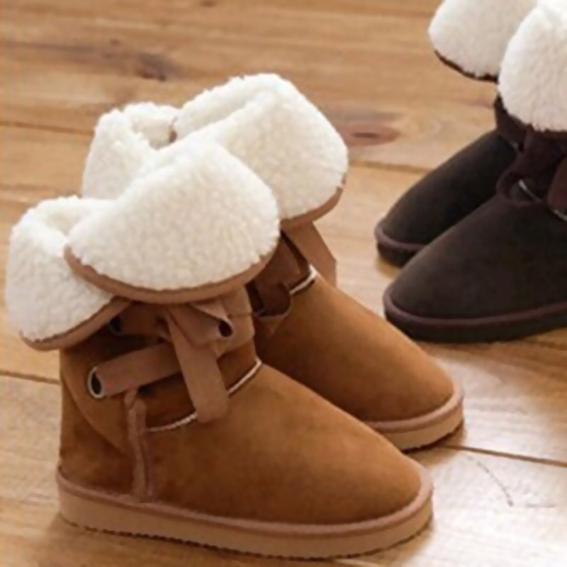 lace up snow boots with fur