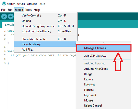 arduino manage Library 