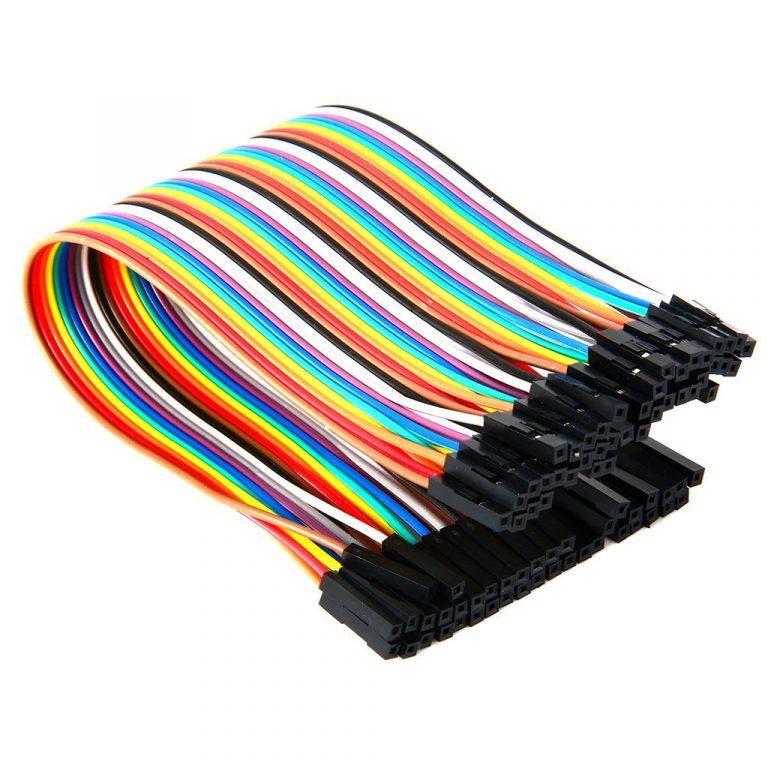 40PCS Dupont Wire Color Jumper Cable 1P-1P 2.54mm Female to Female 21cm 
