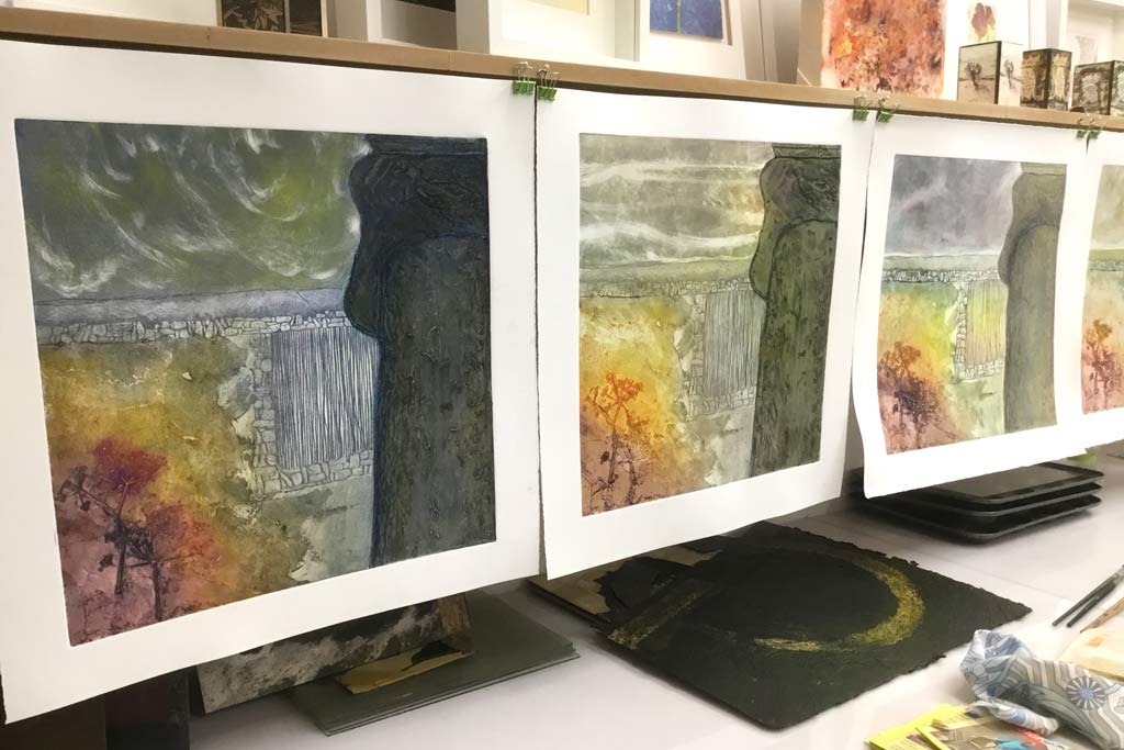 Original prints in Carol Nunan's studio
