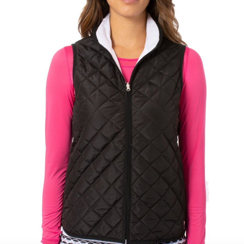 Golftini Reversible Wind Vest - Black/White – Open Court