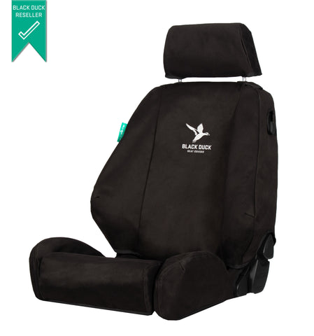 Toyota Prado (2010-5/2021) 150 Series GXL ONLY Black Duck Canvas Front and Rear Seat Covers - PRA092ABC PRA097L