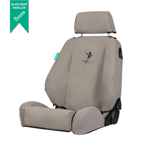 Ford Courier (1996-1999) PD Dual Cab Black Duck Canvas Front and Rear Seat Covers - MB516