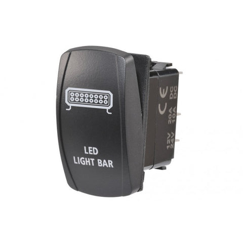 Narva 63224BL 12/24V Off/On LED Illuminated Sealed Rocker Switch with "LED Light Bar" Symbol (Blue)