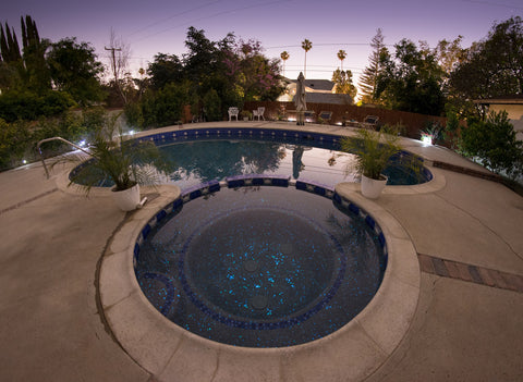 Wide angle shot of a glowing pool interior using AGT™ Glow Stones