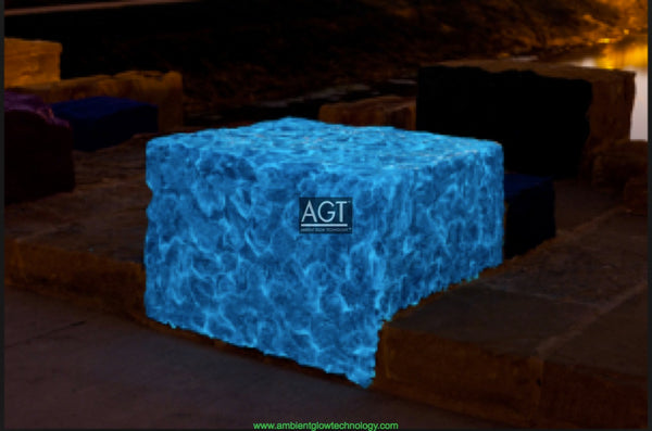 Glowing cement overlay powered by AGT™ Aqua Blue Fine Glow Sand.
