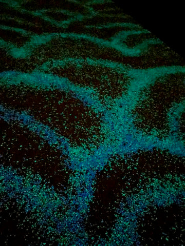 Jill MacKay's glowing "Wave Walk" design using AGT™ Glow Stones, night time view close up