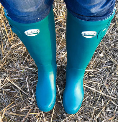 Rockfish Wide fit green wellies