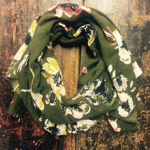 Part Two khaki floral scarf