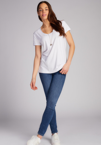 Bamboo scoop neck relaxed tee
