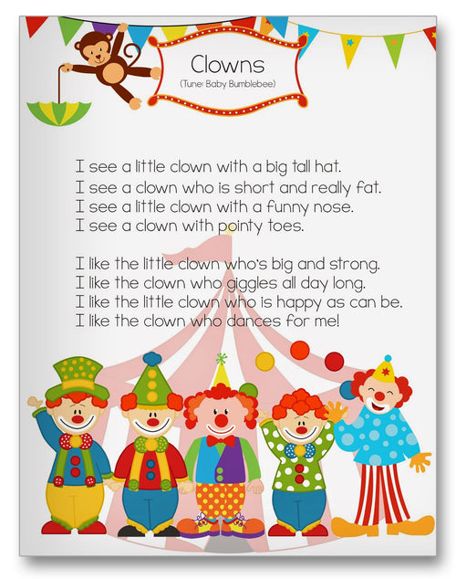 Clown Song Classroom Activity Worksheet