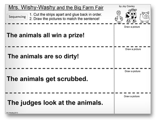 Mrs. Wishy-Washy and the Big Farm Fair Classroom Activity Worksheet