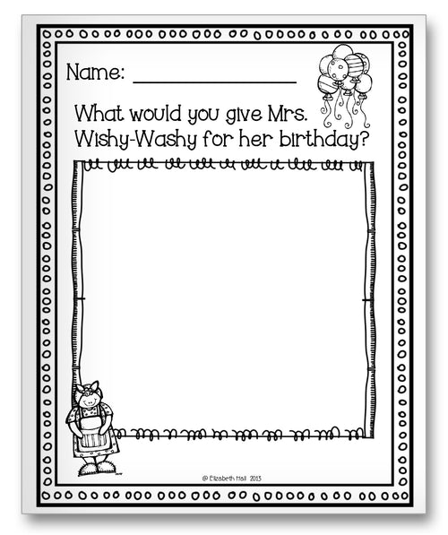 Mrs. Wishy-Washy's Birthday Classroom Activity Worksheet