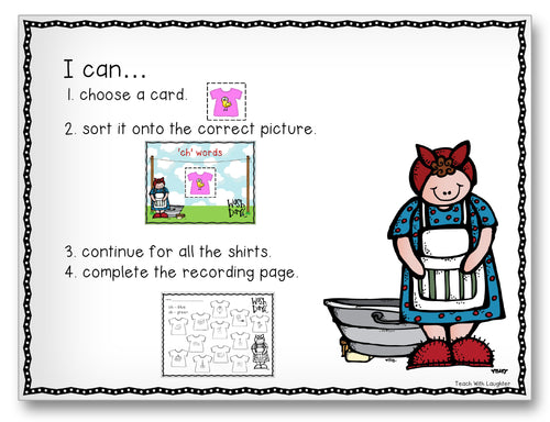 Wishy-Washy Diagraphs Classroom Activity Worksheet