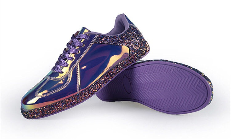 purple glitter trainers