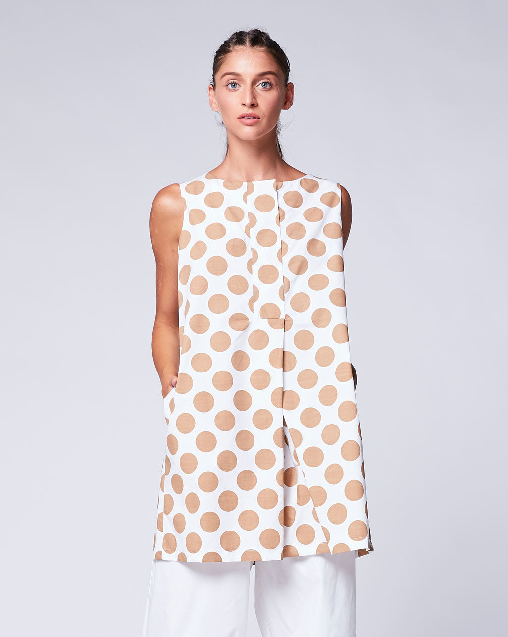 Polka Dot Pleated Dress
