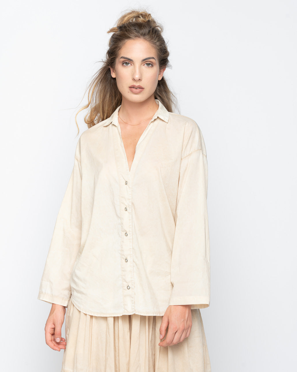 Wash Dyed Deep Button-Up Shirt