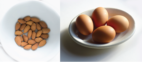 Simple ingredients like almonds & egg whites for macarons