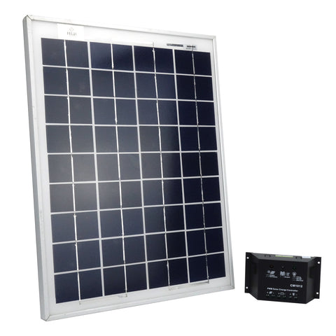 Felji 20W 12V Solar Panel + PWM 10A Charge Controller Battery Charger Kit