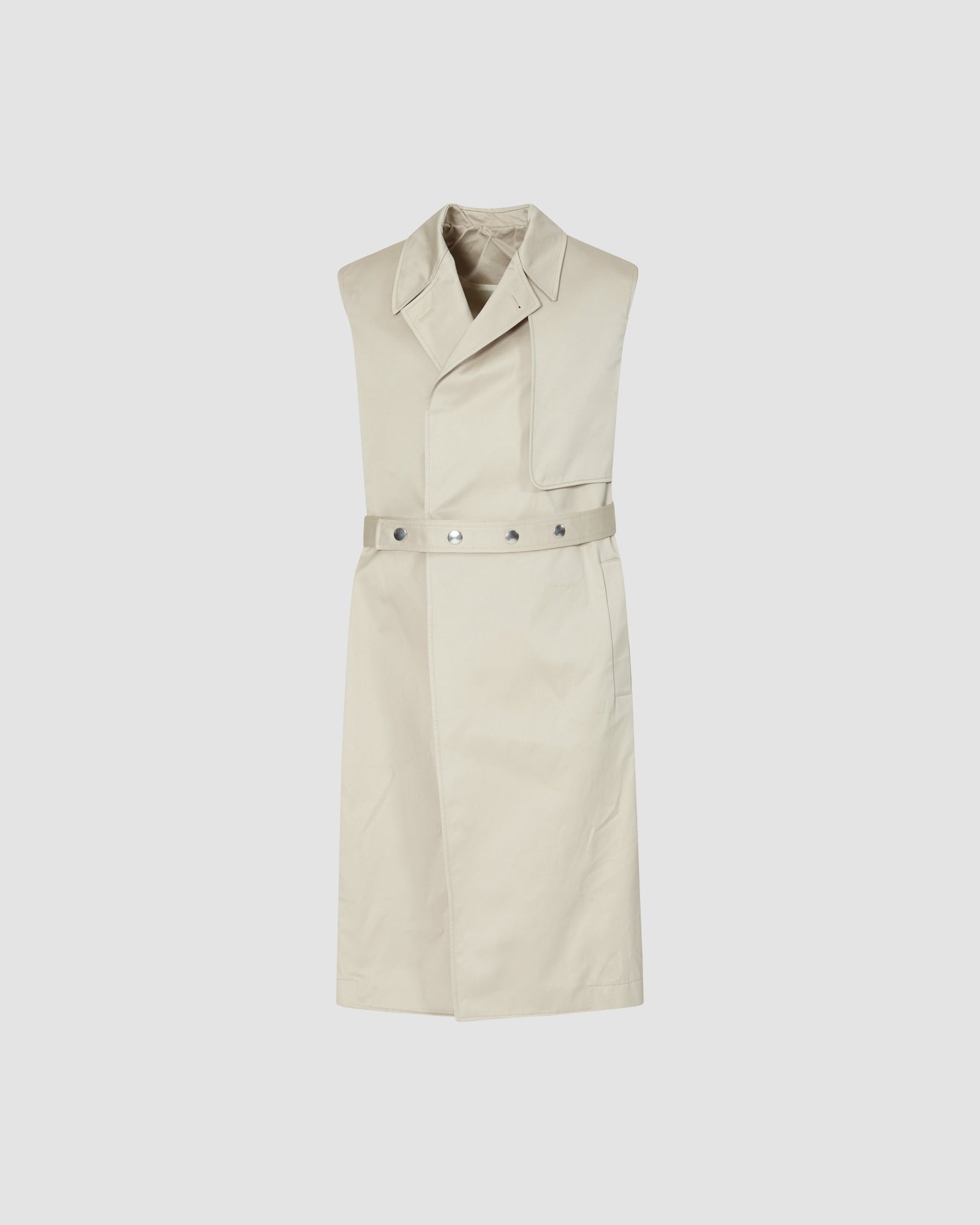 DOUBLE BREASTED SLEEVELESS TRENCH COAT