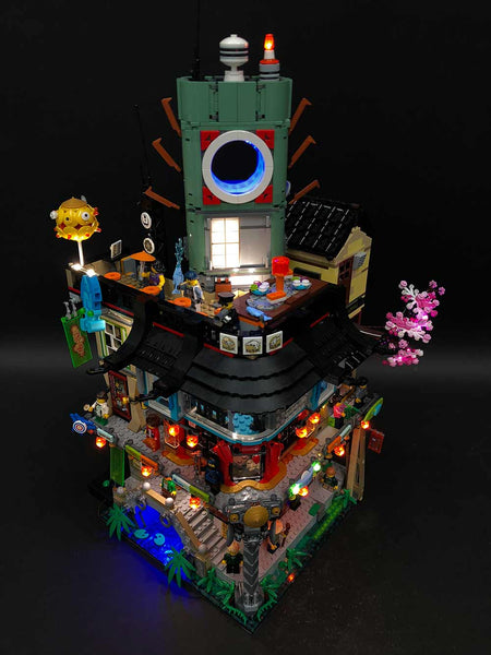 LEGO Ninjago City Lit Up With Light My Bricks