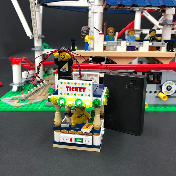 LEGO Roller Coaster Ticket Booth with Lights