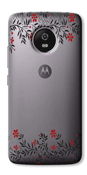 Digiprints Flower Leaf Pattern Printed Clear Case For Motorola Moto G5