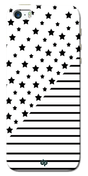 Digiprints Star And Strips On White Printed Back Case Cover For Apple iPhone 5S