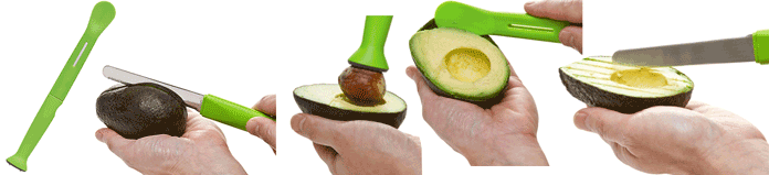 Prepworks Avocado Tool in use