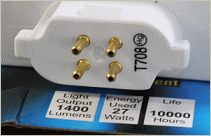 Closeup of 27 Watt Bulb connection