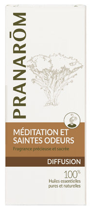 Box for Diffusion Meditation & Sacred Fragrances type, showing its description in French