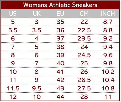 skechers shoe chart