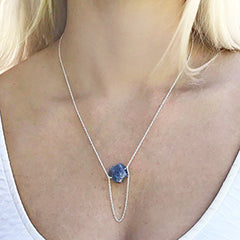 tanzanite silver drop pendant
